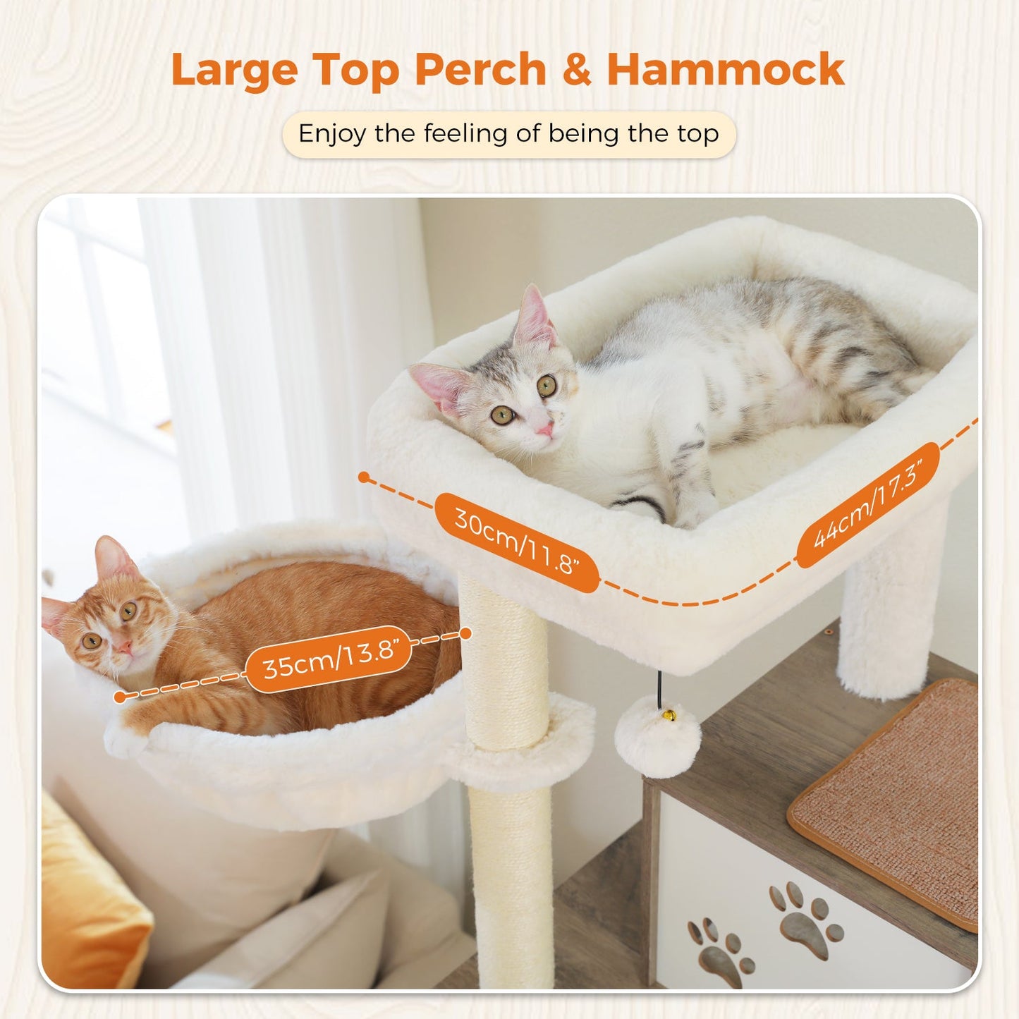 Arbre à Chat Premium Design Scandinave avec Grande Niche - PawTech Premium