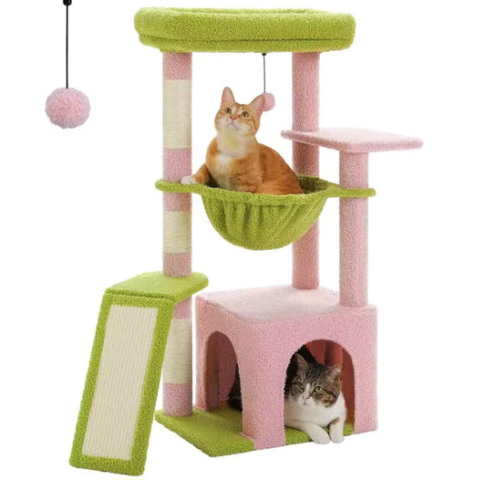 Arbre à Chat avec Niche, Hamac et Rampe - PawTech Premium