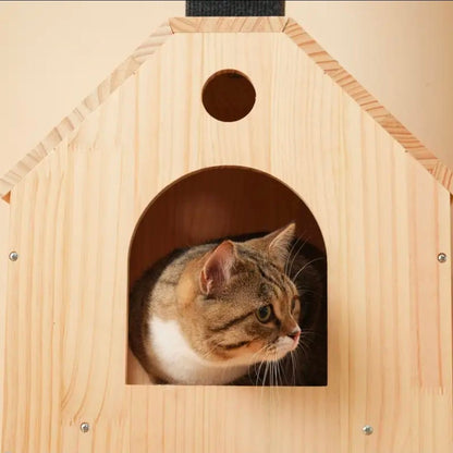 Arbre à Chat Design Moderne avec Niche Maison et Roue à Griffer Géante - PawTech Premium