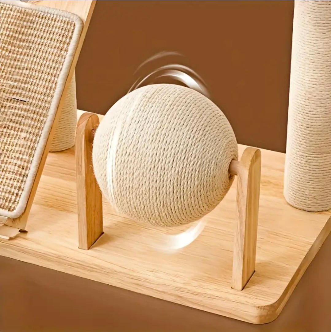 Arbre à Chat Design Scandinave 96cm Beige avec Hamac et Rampe - PawTech Premium