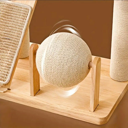 Arbre à Chat Design Scandinave 96cm Beige avec Hamac et Rampe - PawTech Premium