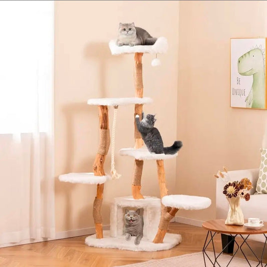 Arbre à Chat Géant Branches Naturelles Multi - Niveaux Premium - PawTech Premium