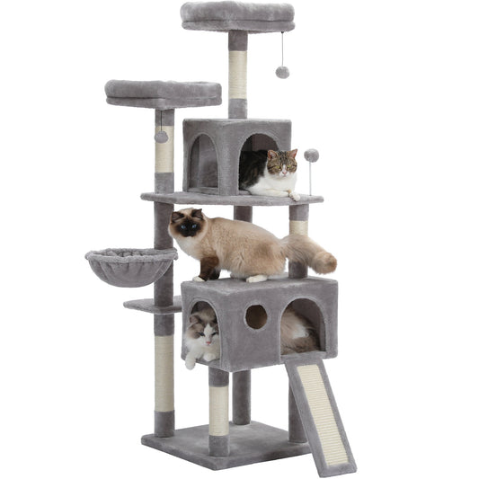 Arbre à chat multi - niveaux avec double niche et hamac - PawTech Premium