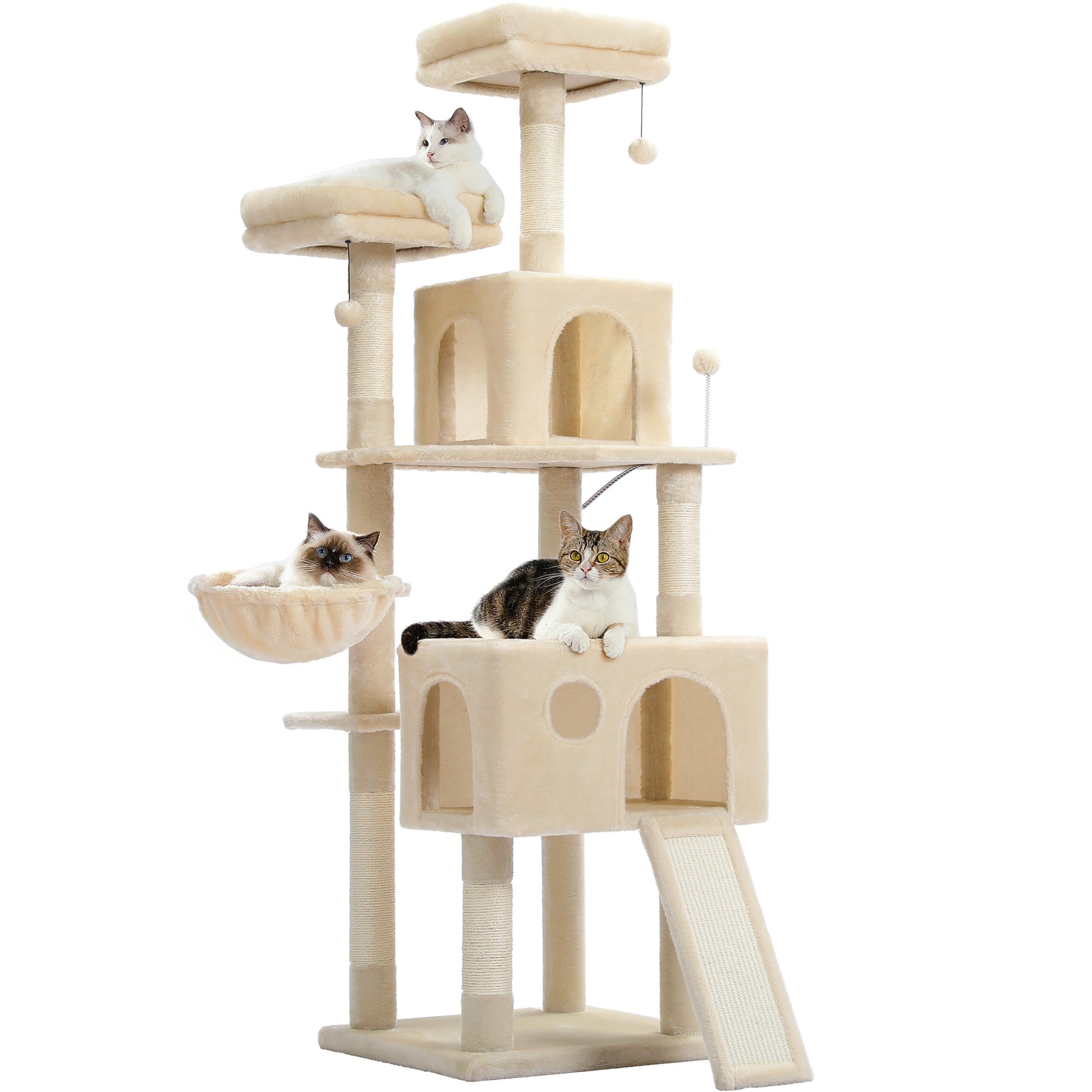 Arbre à chat multi - niveaux avec double niche - Tour premium pour chats - PawTech Premium