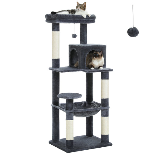 Arbre à chat vert multi - niveaux avec double niche - PawTech Premium
