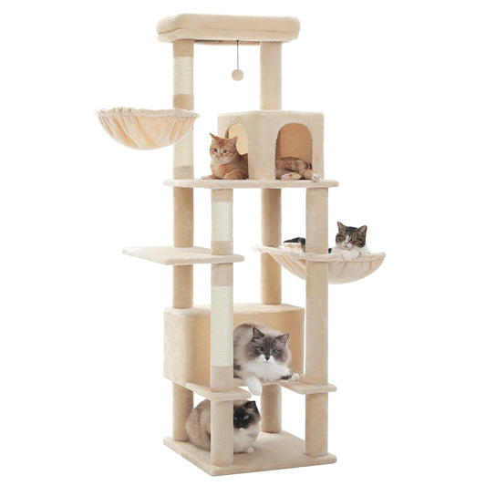 Arbre à Chat XXL avec Double Niche et Hamacs - PawTech Premium