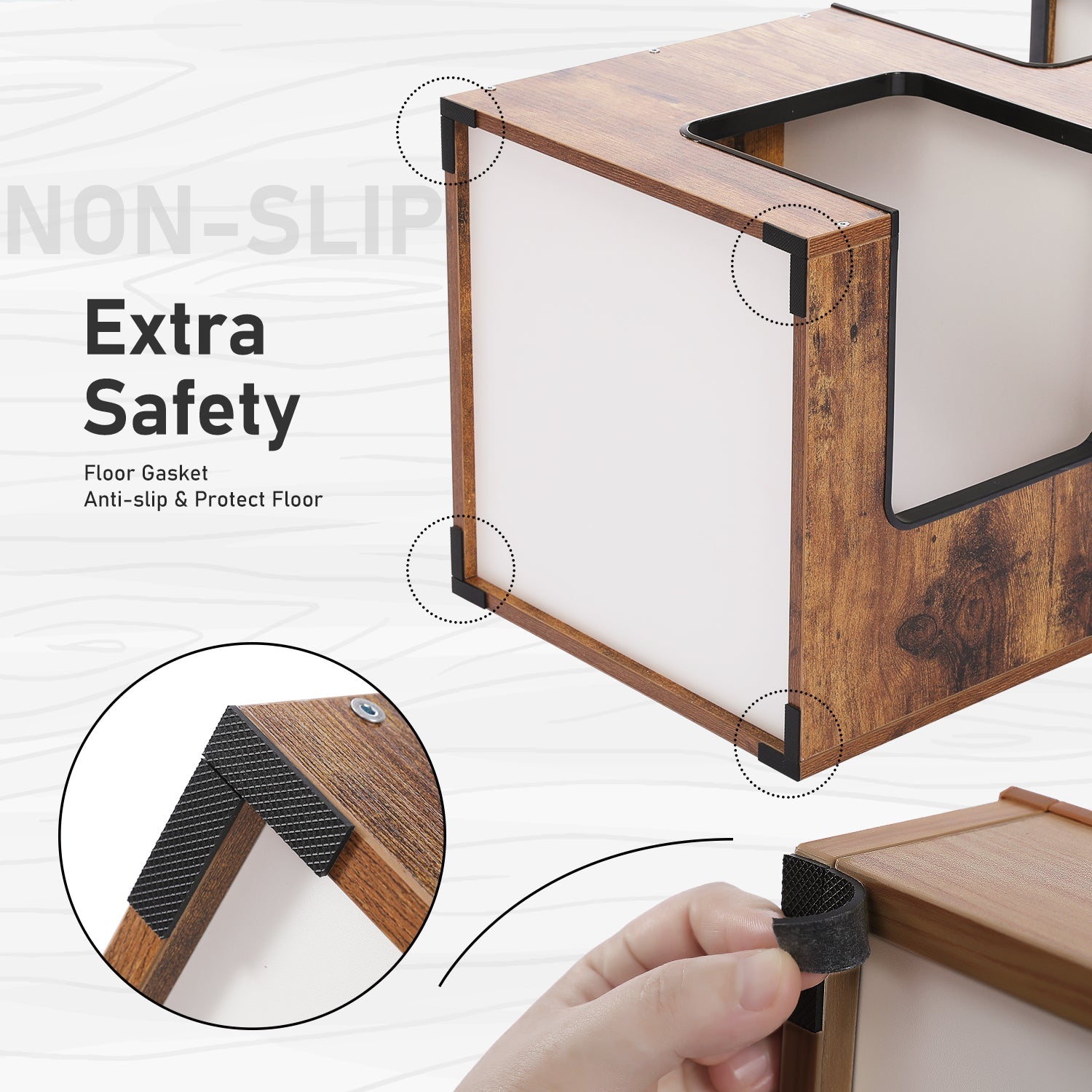 Meuble Chat en Bois 3 Niveaux avec Griffoir et Jouet Souris - PawTech Premium