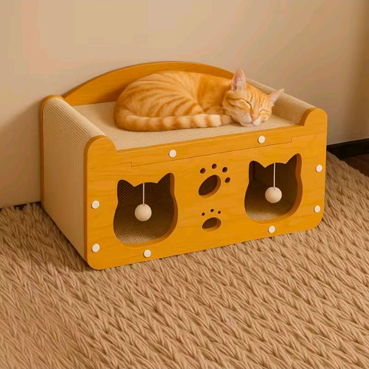 Griffoir Chat 2-en-1 avec Zone de Jeu et Repos